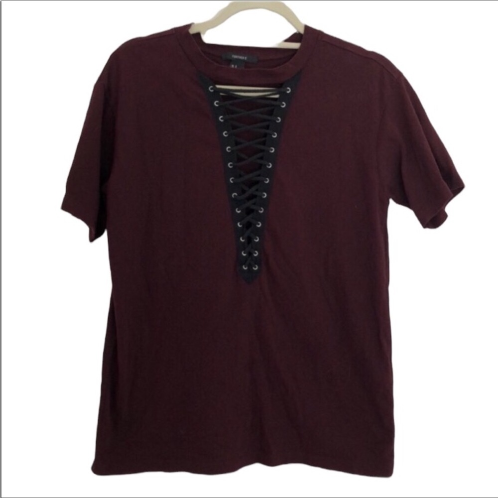 Forever 21 Lace up tee size S